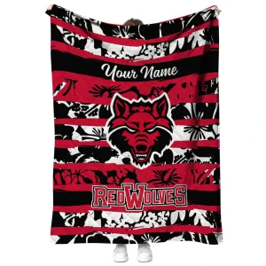 customized arkansas state red wolves layered florals scarlet white quilt blanket fashion forward