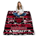 customized arkansas state red wolves layered florals scarlet white quilt blanket best selling