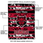 customized arkansas state red wolves layered florals scarlet white quilt blanket best selling