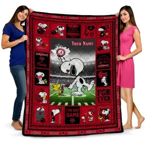 customized arkansas state red wolves snoopy coach scarlet quilt blanket best selling