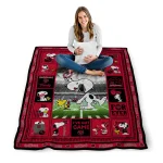 customized arkansas state red wolves snoopy coach scarlet quilt blanket best selling