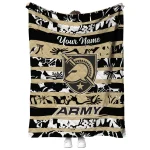 customized army black knights layered florals gold white quilt blanket best selling