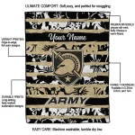 customized army black knights layered florals gold white quilt blanket best selling