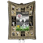 customized army black knights snoopy coach gold quilt blanket best selling