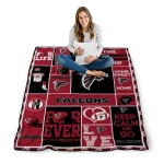 customized atlanta falcons helmet passion red quilt blanket best selling