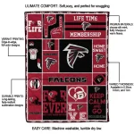 customized atlanta falcons helmet passion red quilt blanket best selling