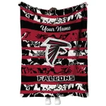 customized atlanta falcons layered florals red white quilt blanket best selling