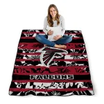 customized atlanta falcons layered florals red white quilt blanket best selling