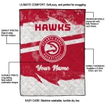 customized atlanta hawks brushstroke layers red quilt blanket best selling