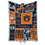 customized auburn tigers helmet passion navy blue quilt blanket best selling