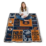 customized auburn tigers helmet passion navy blue quilt blanket best selling