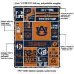 customized auburn tigers helmet passion navy blue quilt blanket best selling