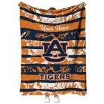 customized auburn tigers layered florals navy blue white quilt blanket best selling