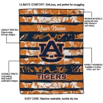 customized auburn tigers layered florals navy blue white quilt blanket best selling