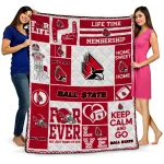 customized ball state cardinals helmet passion red quilt blanket best selling