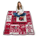 customized ball state cardinals helmet passion red quilt blanket best selling