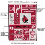 customized ball state cardinals helmet passion red quilt blanket best selling