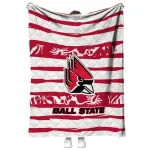 customized ball state cardinals layered florals red white quilt blanket best selling