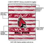customized ball state cardinals layered florals red white quilt blanket best selling