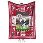 customized ball state cardinals snoopy coach red quilt blanket best selling