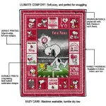 customized ball state cardinals snoopy coach red quilt blanket best selling