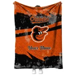customized baltimore orioles brushstroke layers orange quilt blanket best selling