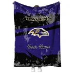 customized baltimore ravens brushstroke layers purple quilt blanket best selling