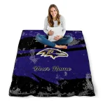 customized baltimore ravens brushstroke layers purple quilt blanket best selling