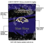 customized baltimore ravens brushstroke layers purple quilt blanket best selling