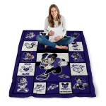 customized baltimore ravens mickey crimson purple white quilt blanket best selling