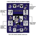 customized baltimore ravens mickey crimson purple white quilt blanket best selling