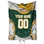 customized baylor bears player sketch green gray quilt blanket best selling