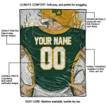 customized baylor bears player sketch green gray quilt blanket best selling
