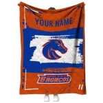 customized boise state broncos grunge patch orange white quilt blanket best selling