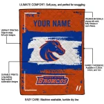 customized boise state broncos grunge patch orange white quilt blanket best selling