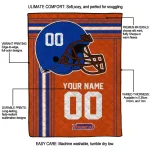 customized boise state broncos helmet theme orange quilt blanket best selling