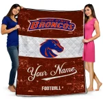 customized boise state broncos hibiscus burst orange white quilt blanket best selling