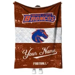 customized boise state broncos hibiscus burst orange white quilt blanket best selling