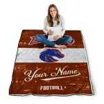 customized boise state broncos hibiscus burst orange white quilt blanket best selling