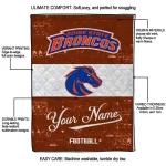 customized boise state broncos hibiscus burst orange white quilt blanket best selling
