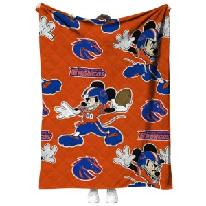 customized boise state broncos mickey football orange quilt blanket fashion forward