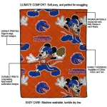 customized boise state broncos mickey football orange quilt blanket best selling