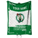 customized boston celtics grunge patch green white quilt blanket best selling