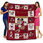 customized boston college eagles mickey crimson maroon white quilt blanket best selling
