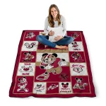 customized boston college eagles mickey crimson maroon white quilt blanket best selling