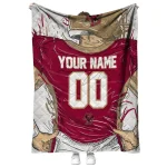 customized boston college eagles player sketch maroon gray quilt blanket best selling