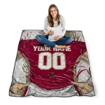 customized boston college eagles player sketch maroon gray quilt blanket best selling