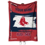 customized boston red sox grunge patch red white quilt blanket best selling