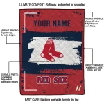 customized boston red sox grunge patch red white quilt blanket best selling
