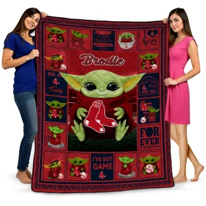 customized boston red sox yody baby motif red quilt blanket best selling